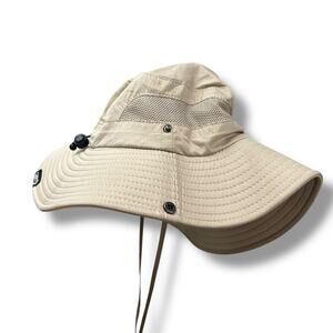 GearTOP Sun Hat Beige One Size Hiking Fishing Outdoor UV Wide Brim Mesh Packable